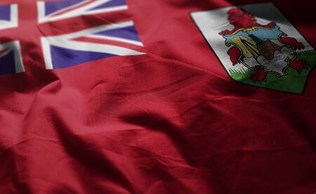 Bermuda Flag Rumpled Close Upの写真素材