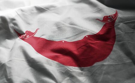 Easter Island Flag Rumpled Close Upの写真素材