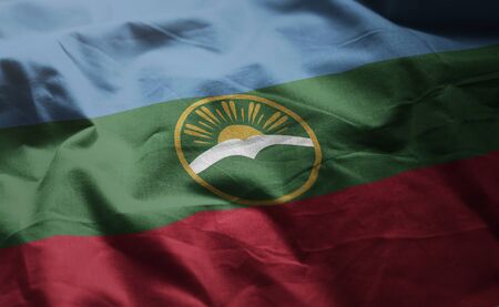Karachay-Cherkessia Flag Rumpled Close Upの写真素材