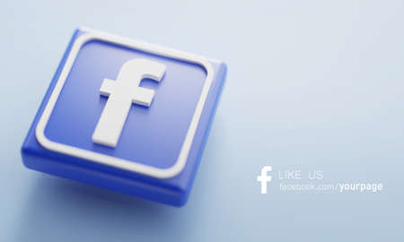 Facebook 3D Rendering Close up. Account Page Promotion Template.のeditorial素材