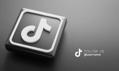 TikTok 3D Rendering Close up. Account Promotion Template.のeditorial素材