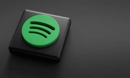 Spotify 3D Rendering Close up. Account Promotion Template.のeditorial素材