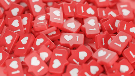 Stack of Love Notification Icon 3D Rendering