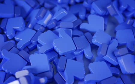 Stack of Like Thumb Up Icon 3D Renderingの写真素材