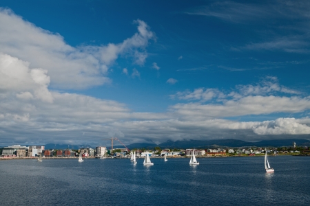 Bodo seen from the seaの写真素材