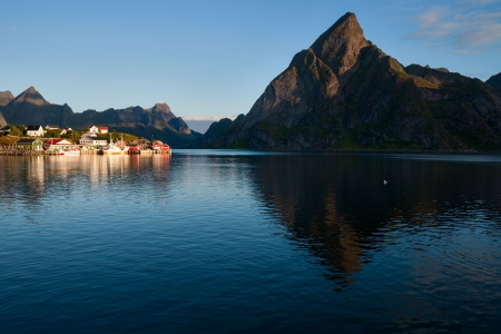 cottages on the Lofotenの写真素材