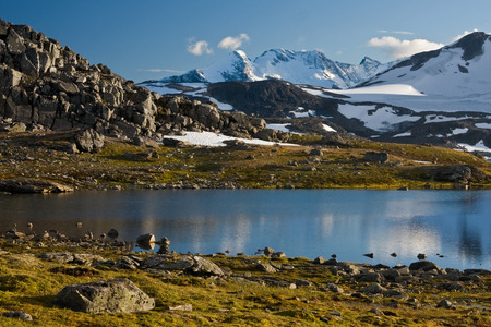 evening mood in norwayの写真素材