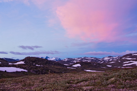 evening mood in norwayの写真素材