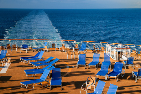 beach chairs on a cruiserの写真素材