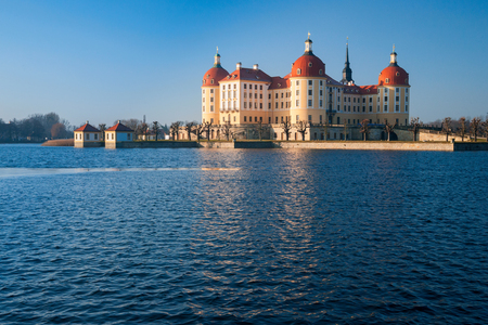 Moritzburg Castle at a cold winter dayのeditorial素材