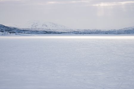 winter landscape in swedenの写真素材