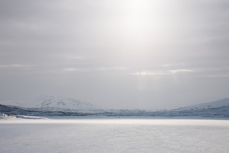 winter landscape in swedenの写真素材
