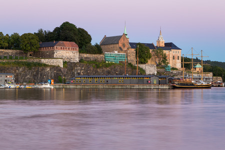 Akershus fortress in Oslo in the eveningのeditorial素材