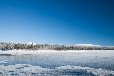 a beautiful cold winter day in swedenの写真素材
