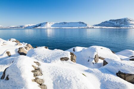 Winter landscape on Lofoten island in Norway