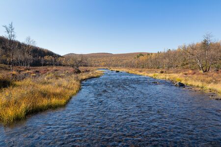 River landscape in Finland in autumn