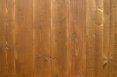 Wood plank grain texture, wooden table board striped fiber, old light backgroundの写真素材