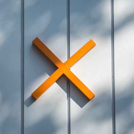 picture of a sign at on industrial buildingの写真素材