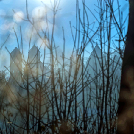 old medievale cathedrale in a mysterious viewの写真素材