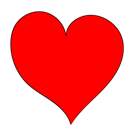 Hand-drawn asymmetrical red heartのイラスト素材