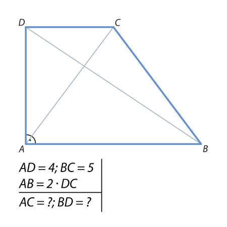 The problem of calculating the diagonals of a trapezoidのイラスト素材