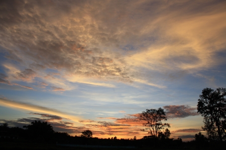 Golden skyの写真素材