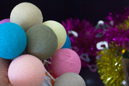 Love ideas colors, multicolored balls background blur ribbon.の写真素材