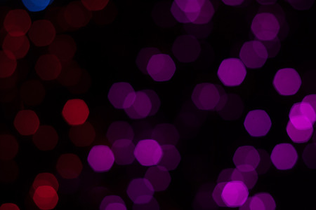 Abstract background of out of focus lights at night. Light hexagon.の写真素材