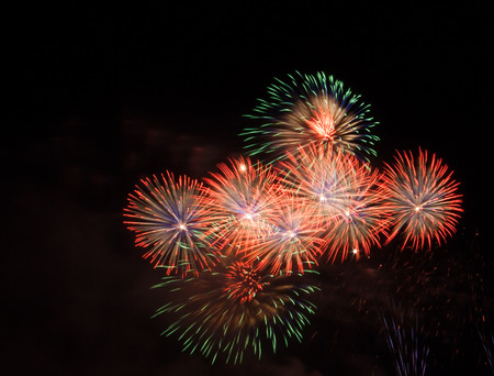 Night Scene, Fireworks show, beautiful.の写真素材