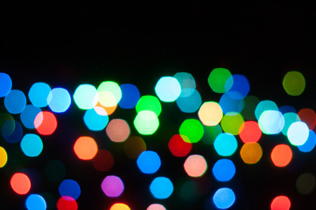 Abstract background of out of focus lights at night. Light hexagon.の写真素材