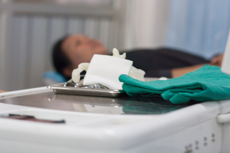 Blurred, dental instruments Patient background blurred.の写真素材