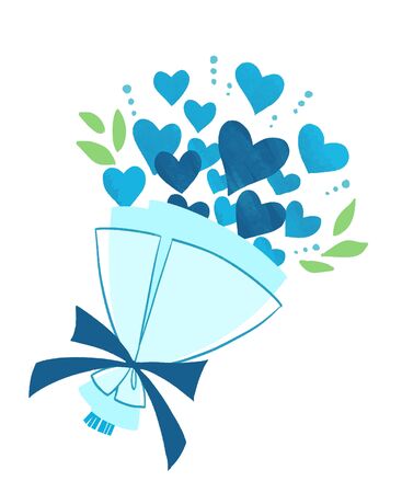 Blue Heart Bouquet Father's Dayの写真素材