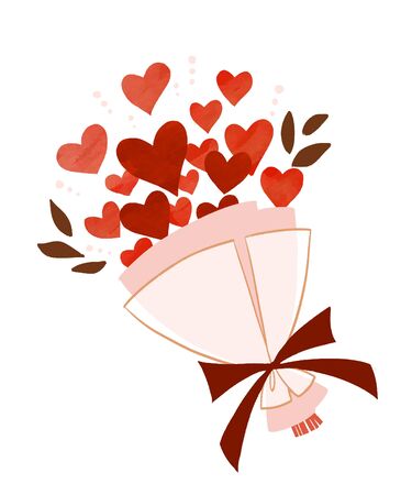 Bouquet of red heart Mother's Dayの写真素材