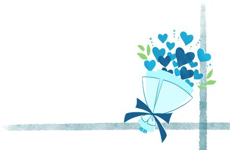 Blue Heart Bouquet Father's Dayの写真素材