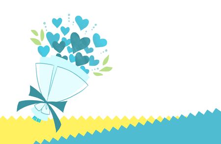 Blue Heart Bouquet Father's Dayの写真素材