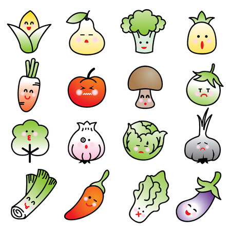 Vegetables icon collection  vector illustrationのイラスト素材
