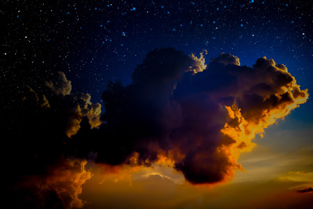 Night Sky With Cloud And Stars.の写真素材