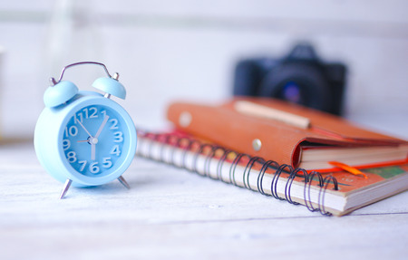 Close-up Alarm Clock Having A Working Day.の写真素材