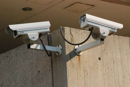 Security Cameras on corner of Building