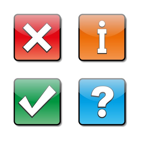 Set of stylish volumetric information icons on a white background, illustration.のイラスト素材