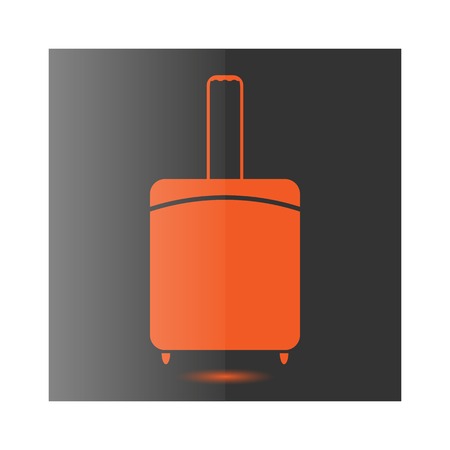 Flat yellow icon suitcase on a black background with shadow, vector illustration.のイラスト素材