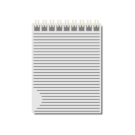 Notebook with metal spiral on white background, vector illustration.のイラスト素材