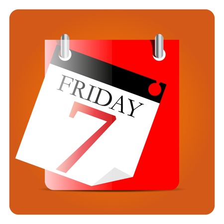 Flat color icon wall-calendar page with isolation, vector illustration.のイラスト素材