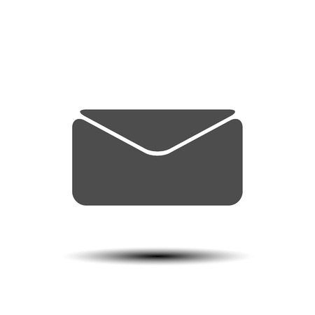 Flat gray icon e-mail on a white background with shadow, vector illustration.のイラスト素材