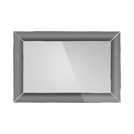 Realistic photo frame, chrome body, vector illustration.のイラスト素材