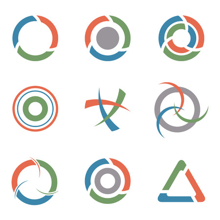 Set of abstract symbols and logos elements, vector illustration.のイラスト素材