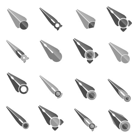 A set of unusual black and gray, and the cursor symbol, vector illustrationのイラスト素材