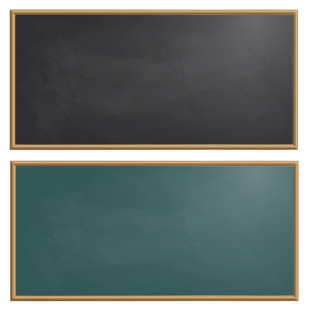 Set of two green and black chalk drawing boardsのイラスト素材