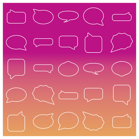 Set of frames for the chat and comments from the thin lines, vector illustration.のイラスト素材