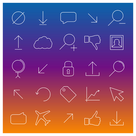 Set of universal web icons of thin lines, vector illustration.のイラスト素材
